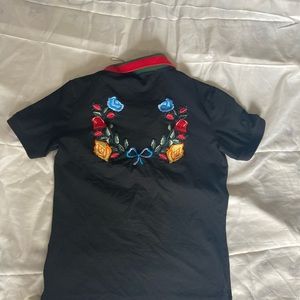 Gucci floral polo shirt